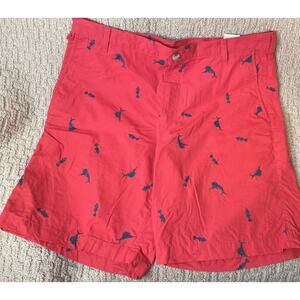 Columbia PFG Shorts Mens 36 Red Embroidered Swordfish Hula Girl